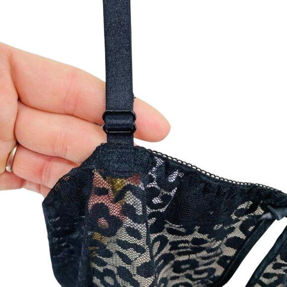 Frederick’s Of Hollywood Lingerie Leopard Front Sheer Animal Print Back Nightie - Picture 3 of 7